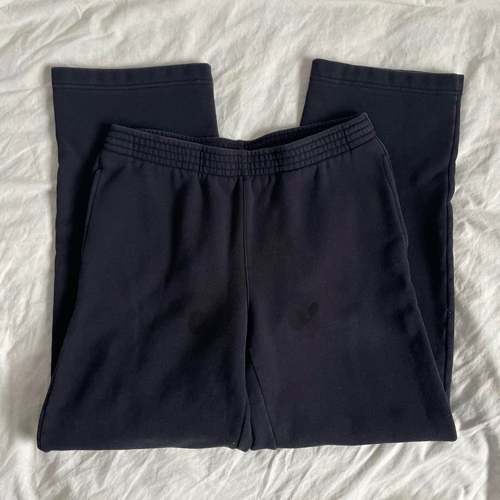 aritzia tna cozy fleece boyfriend black wide leg sweatpants